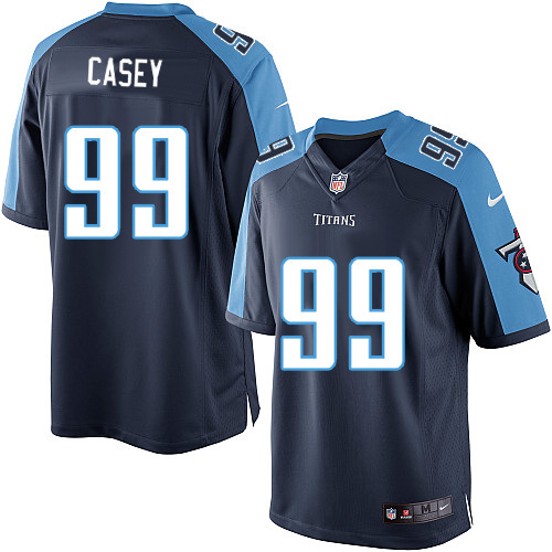 Men's Limited Jurrell Casey Nike Jersey Navy Blue Alternate - #99 NFL Tennessee Titans